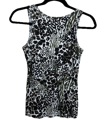 Almost Famous Animal Print/Sequins Ribbed Tank Top Women's Size 2X 100% Cotton - Bild 2 von 6