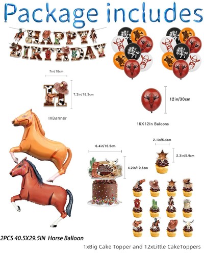 HXJFGDM Cowboy Party Decorations - Cowboy Birthday Party Decorationswestern t... - Picture 3 of 6