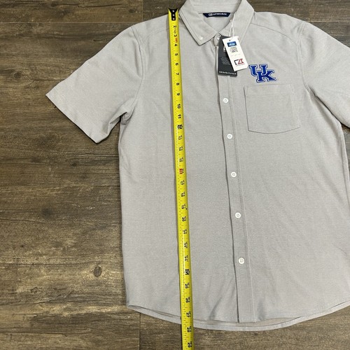 NWT Cutter & Buck Kentucky Wildcats UK Short Sleeve Button Up Men Size Small 323 - Picture 6 of 8