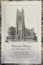 DIANA PRINCESA DE GALES 1961-1997 PROGRAMA FUNERARIO FAROL 7 DE SEPTIEMBRE DE 1997 REAL