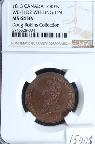 WE-11D2 NGC MS-64 Wellington St. Sebastian Pampluno token Canada Breton 988 - Picture 3 of 4