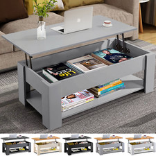 Wooden Coffee Table With Storage Lift Top Up Drawer Shelf Living Room Furniture