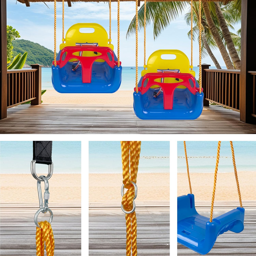 Altalena Da Giardino 3 in 1 per Bambini, Altalena per Bambini 3 in 1, Seggiolino - Foto 4 di 12