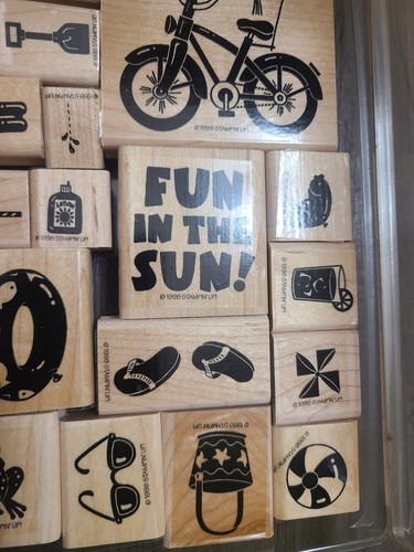 USED Set of 17 "Fun in the Sun" by Stampin' Up! Retired 1998 WM - Picture 2 of 5
