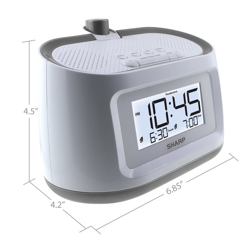Projection Dual Alarm Clock with 8 Soothing Sleep Sounds, Easy to Read Display - Picture 14 of 14