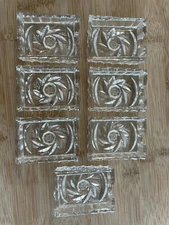 Individual Pointed Hobstar Ashtrays Clear Glass European Set of 7