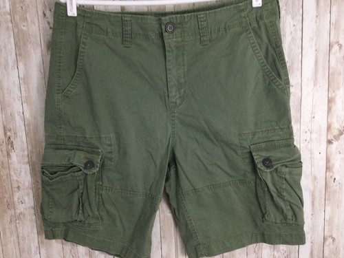 Aeropostale Cargo Shorts Men's 34 Green Classic Cargo Shorts  Y2K 10" inseam - Picture 2 of 5