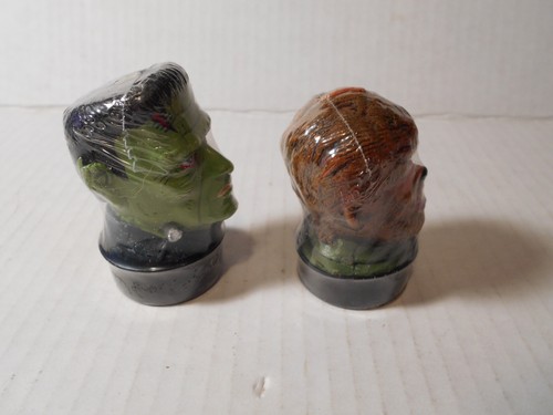 Vintage 90s Universal Studios Monsters Frankenstein Wolfman Display Tea Candles - Picture 3 of 9