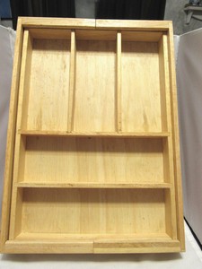 Kitchen Drawer Organizer Expandable Silverware Tray Utensil Wood