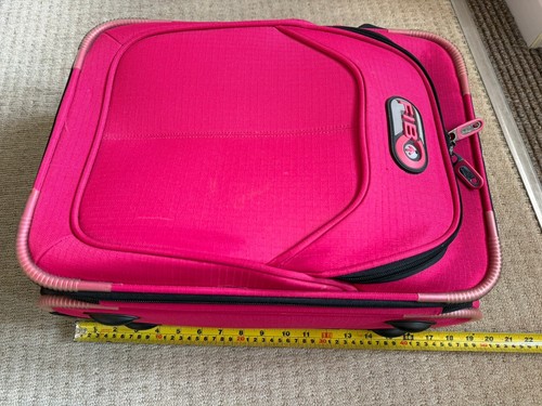 FIB - Hand Luggage - Pink Cabin Case Pull Along Retractable Handle Compartment - Picture 4 of 6