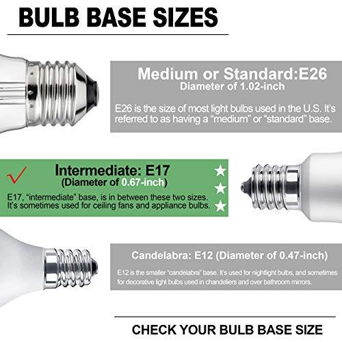 6 Pack E17 Intermediate Base LED Bulb, 6W, G14 Globe Ceiling Fan Light Bulbs - Picture 5 of 7