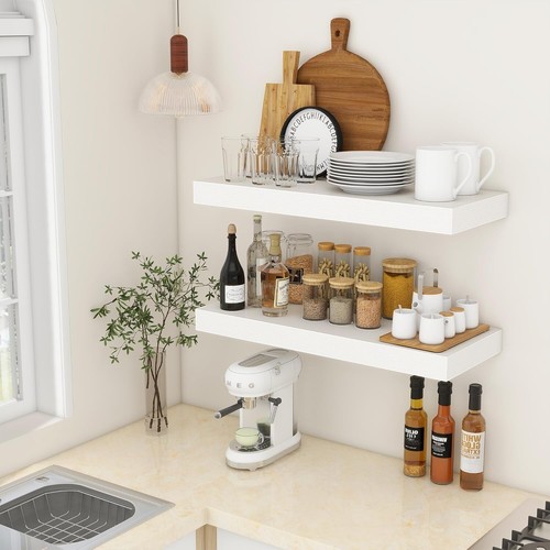 Glossy White Floating Shelves - 30" x 12" for Rustic or Modern Decor - Picture 9 of 9