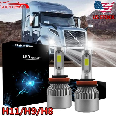 Combo LED High Low Beam Headlight Bulb For 04-15 Volvo VNL VNM 630 670 730 780