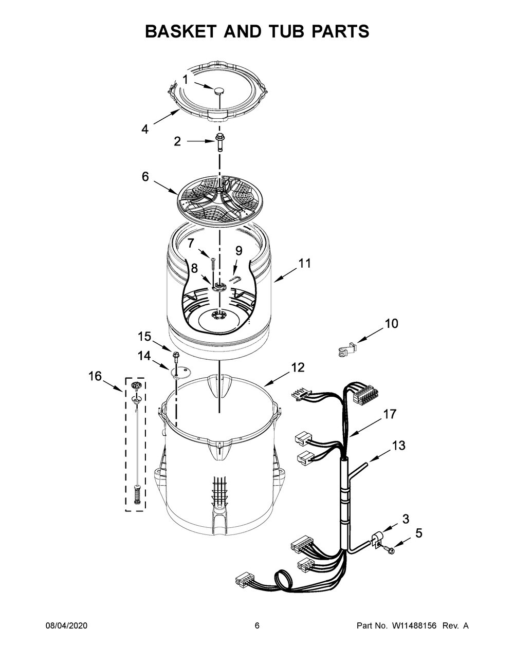 W11255099 Whirlpool Washer Harness Wire #17 on the Diagram