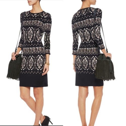 TORY BURCH Rossella 100% Silk Lightweight Printed Shift Dress M - Picture 9 of 16