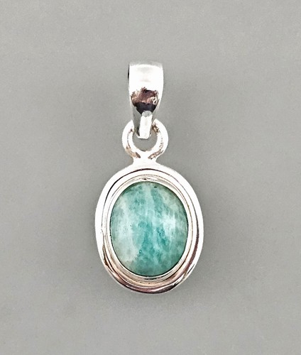 9916259 925er Silver Larimar-Anhänger 1 X 2,5 CM - Picture 1 of 3