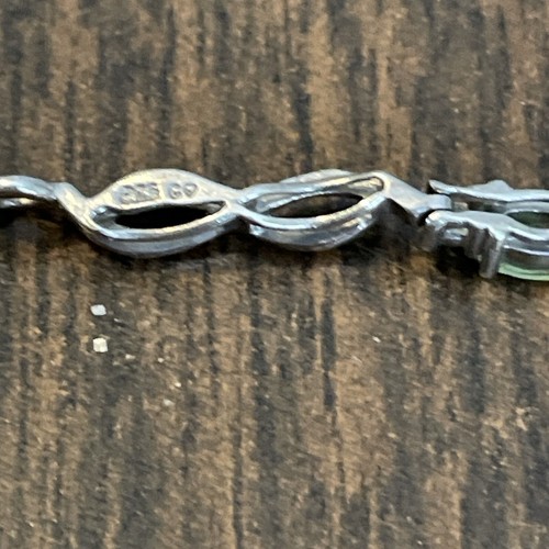 STERLING SILVER925 Tennis Bracelet With 7 Light Green Gorgeous Gemstones 7”long - Picture 5 of 7