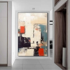 Modern Wall Art Canvas Painting Hand Painted Decorative Painting  Size City