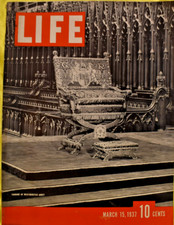 LIFE MAGAZINE March 15, 1937 Throne IN Westminster Abbey LIFE MAGAZINE March 15, 1937 Throne IN Westminster Abbey
