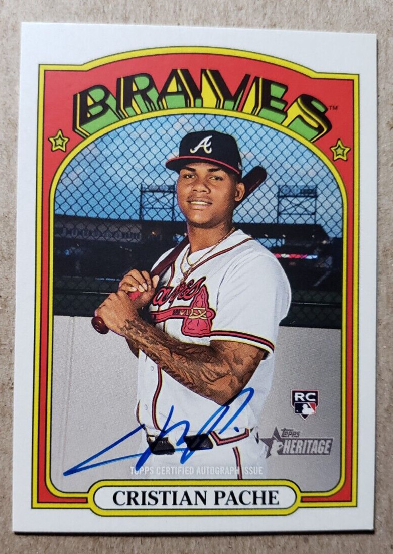 2021 Topps Heritage Real One Cristian Pache Auto RC Atlanta Braves Autograph