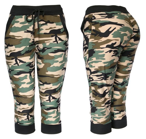 Womens Army Joggers Pants Casual Sweatpants Full and Capri Length - 第 7/18 張圖片