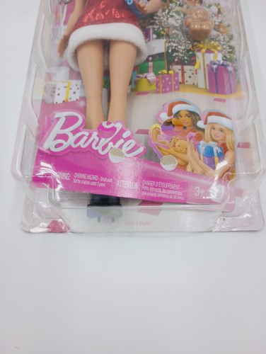 BARBIE DOLL HOLIDAY RED DRESS SANTA HAT BLONDE CHRISTMAS ACCESSORIES COOKIES NEW - Picture 4 of 9