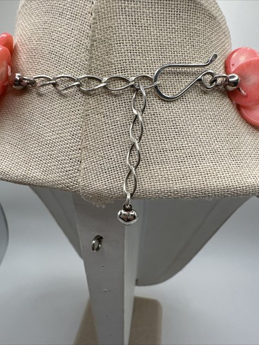 Mine Finds By Jay King Layered Pink Coral Sterling Silver Necklace - Picture 4 of 6