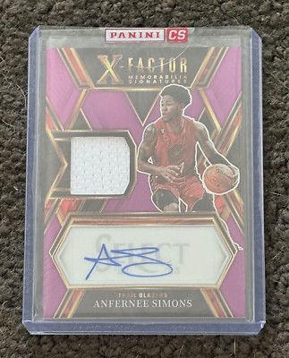 ANFERNEE SIMONS 2022-23 Panini Select Purple X-Factor Patch Auto #XFS-AFS 48/99