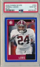 2020 PANINI SCORE TERRELL LEWIS BLUE #/20 #350 RC PSA 10 GEM MINT ROOKIE ALABAMA