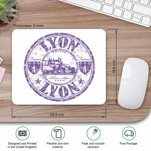 Computer Mouse Mat - Lyon France Rhône Alpes French Office Gift #5904 - Photo 2/4