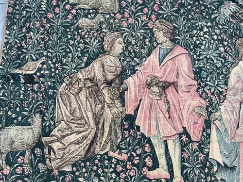 Vintage Tapestry,Medeival French Tapestry Pictorial Tapestry Home Decor 3x6ft - Picture 3 of 11