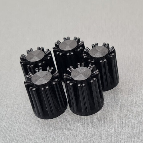 5PCS 15.5x17mm Plastic Black Knob for Spline 6MM Pot - Picture 3 of 4