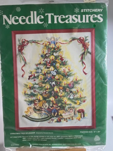 Kit de costura de tesoros de aguja árbol de Navidad esplendor Charlene Gerrish 16 X 20 - Imagen 1 de 2