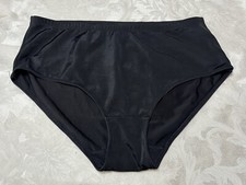 NWOT Vtg Unbranded 14352X Silky Polyester 9 Black Full Brief Panties 213