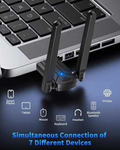 "Long Range USB Bluetooth Adapter for PC 5.4 Dongle Black " - Picture 8 of 9