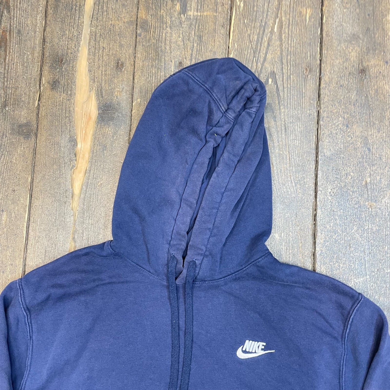 Nike Hoodie Vintage Y2K Club Logo Training Sweatshirt, Blue, Mens Medium image 7