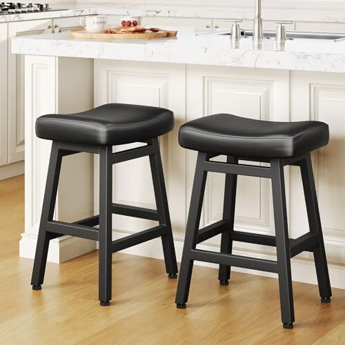 Counter Height Bar Stools Set of 2, 24 Inch Barstools for Kitchen Counter,  - Picture 6 of 7