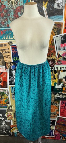 Vintage Womens 80s Teal Blue Two Piece Long Sleeve Tunic Top Skirt Suit Set - Picture 2 of 10