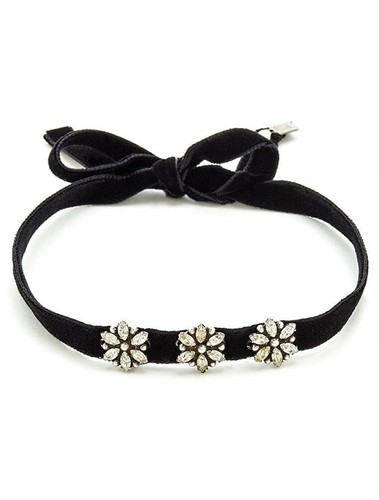 DANNIJO Damen Salima Schwarz Ochse Silber Swarovski Kristalle Halsreif Halskette