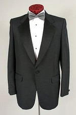 Francesco Maiolo 40L Black Tuxedo Dinner Jacket Formal Prom Groom Wedding 266