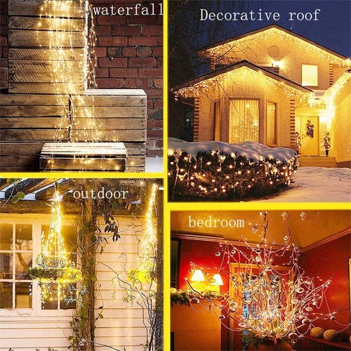Christmas LED Waterfall Rain Fairy String Lights Outdoor Meteor Shower Lamps UK - Picture 5 of 15