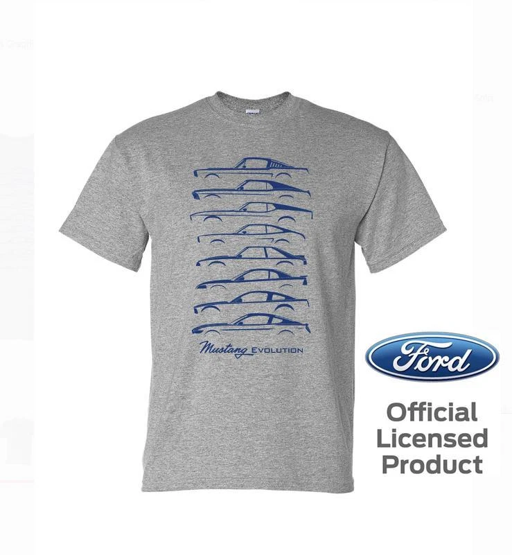 FORD MUSTANG Evolution T-SHIRT - Licensed Product M L XL XXL GT grau Shelby USA - Bild 1 von 3
