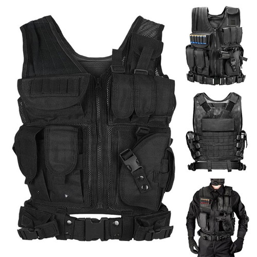Outdoor Mens Tactical Military Army Vest Airsoft Combat Assault Plate Carrier - Picture 19 of 20