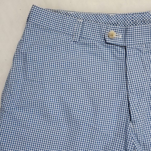Peter Millar Men's Crown Sport Gingham Check Bermuda Golf Shorts Size 34 Blue - 第 3/14 張圖片