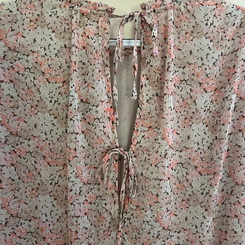 H&M Conscious Women's Sheer Pink Floral Knee Length BOHO Dress Size M NWT - Picture 6 of 6