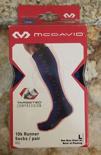 McDAVID 10K Runner Royal Blue Compression Running Socks NEW Youth Mens XS M L - Picture 1 of 4