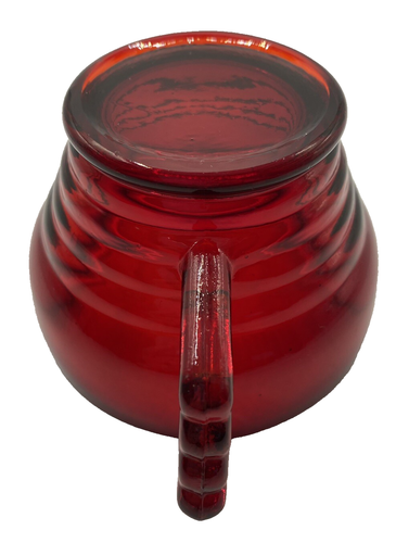 Vintage Paden City Glass, Penny Line Ruby, Ringed Glass Cup - Picture 5 of 6