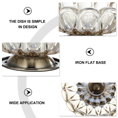 1pc Party Crystal Glass Fruit Plate Candy Storage Plate Fruit Dessert Container - Picture 12 of 12