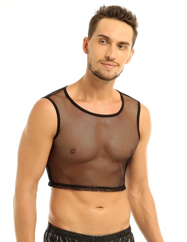 Para hombre Camiseta sin mangas Transparente Malla Transparente Camiseta Deportes Gimnasio Fitness Entrenamiento Chaleco - Imagen 53 de 71