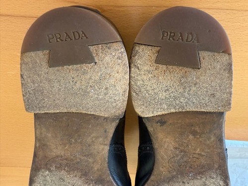 PRADA Milano – klassische Schuhe – anthrazit – Vintage Calf Antracite – Gr. 6,5 - Bild 10 von 15